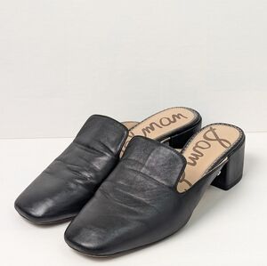 Sam Edelman slip-on mules black leather women size 7M